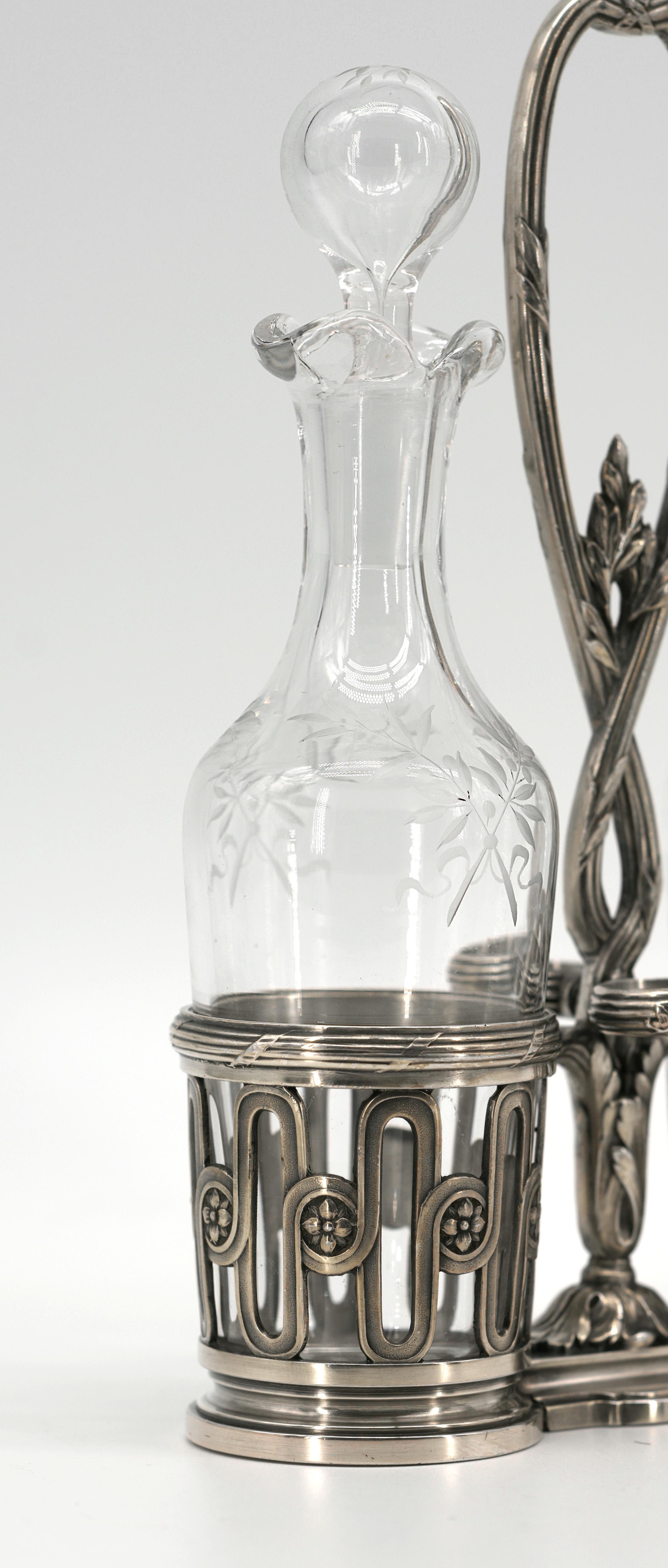 Inizio XX secolo Christofle, set per olio e aceto in silverplate, 1900 in vendita