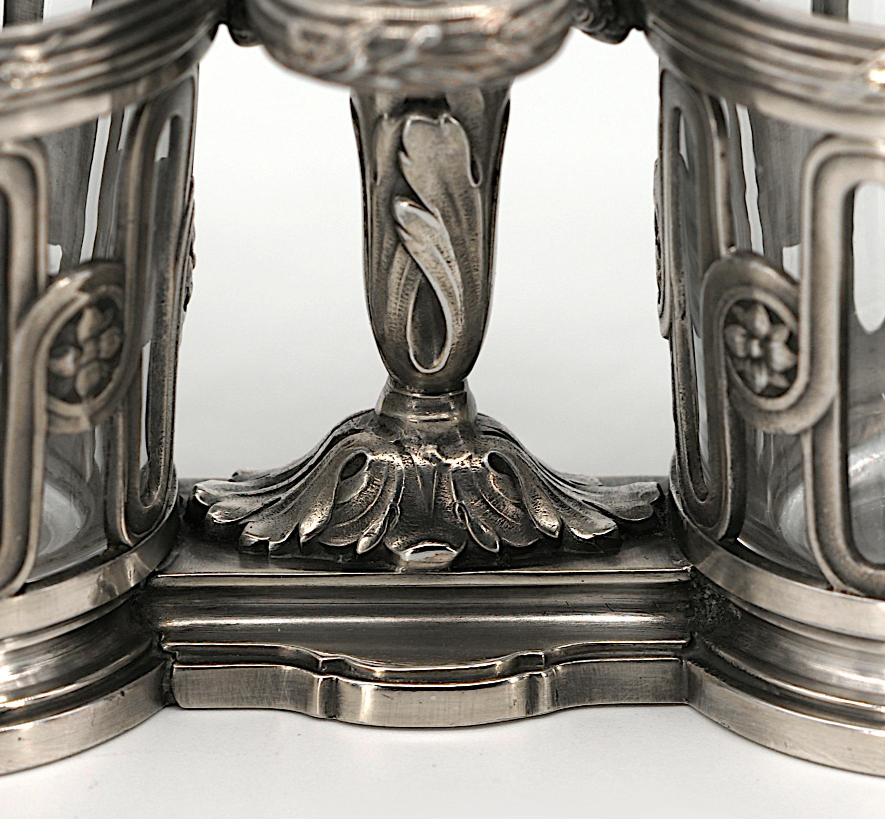 Placcato argento Christofle, set per olio e aceto in silverplate, 1900 in vendita