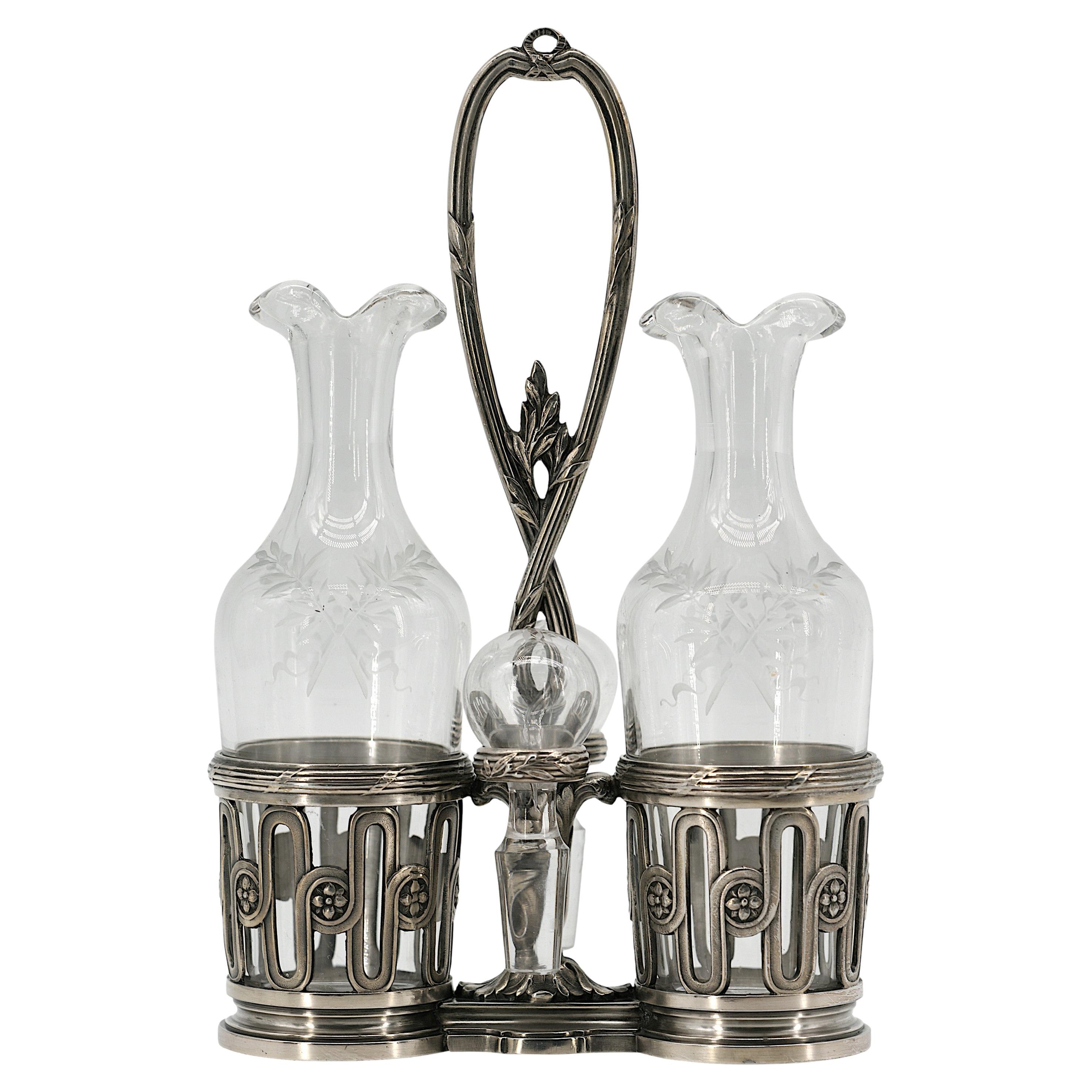 Juego de aceite y vinagre de plata CHRISTOFLE, 1900