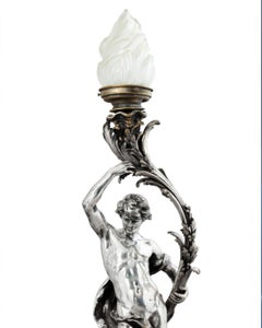 Christofle Silverplated Bronze Lamps with Royal Provenance