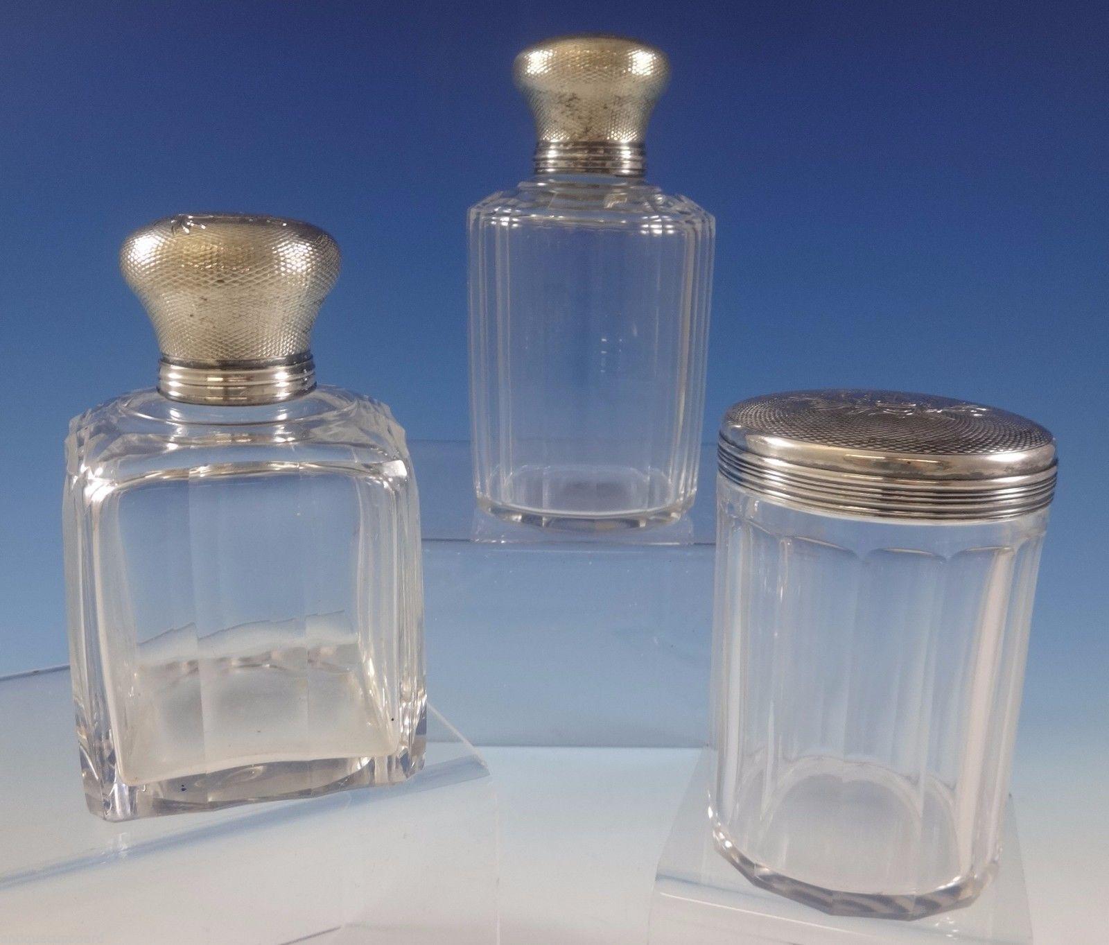 20th Century Christofle Sterling Silver Dresser Jar Set of 3-Piece Two Round and One Square