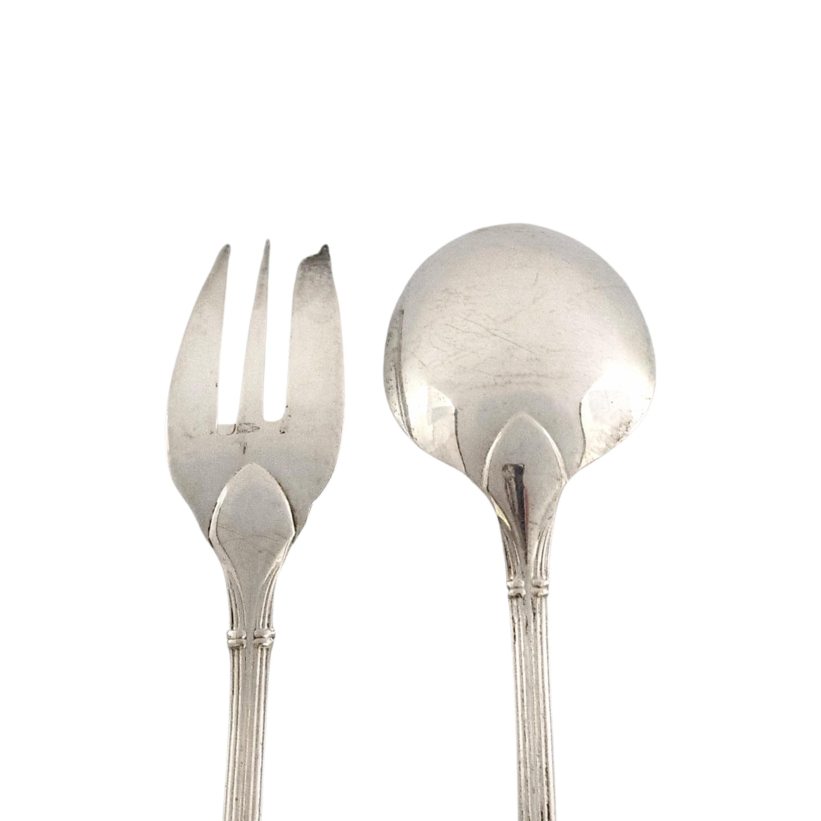 Christofle Sterling Silver Oceana Salad Serving Set Fork and Spoon 'A' For Sale 1