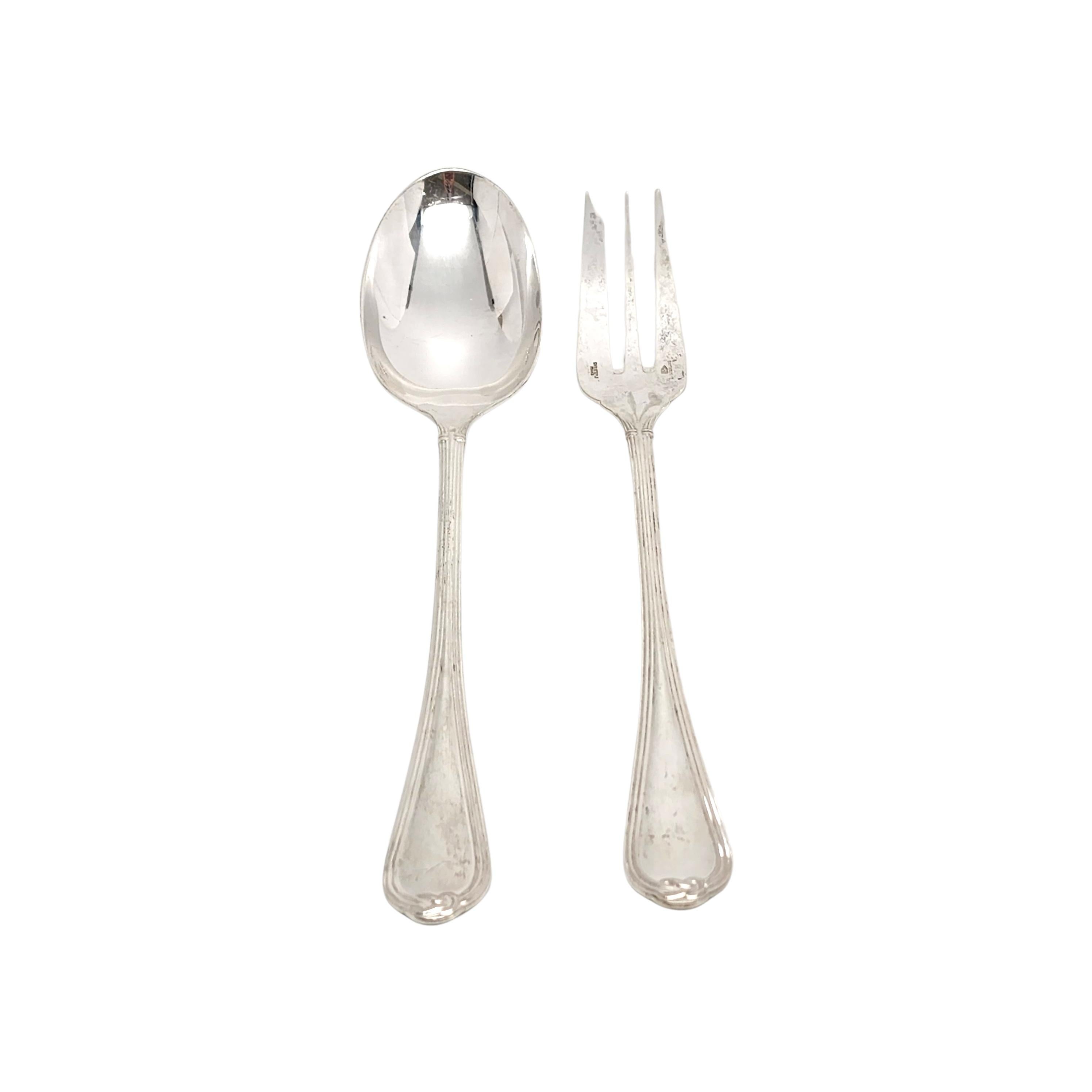 da uomo o donna Christofle Set da portata per insalata Oceana in argento sterling Forchetta e cucchiaio 'B' in vendita