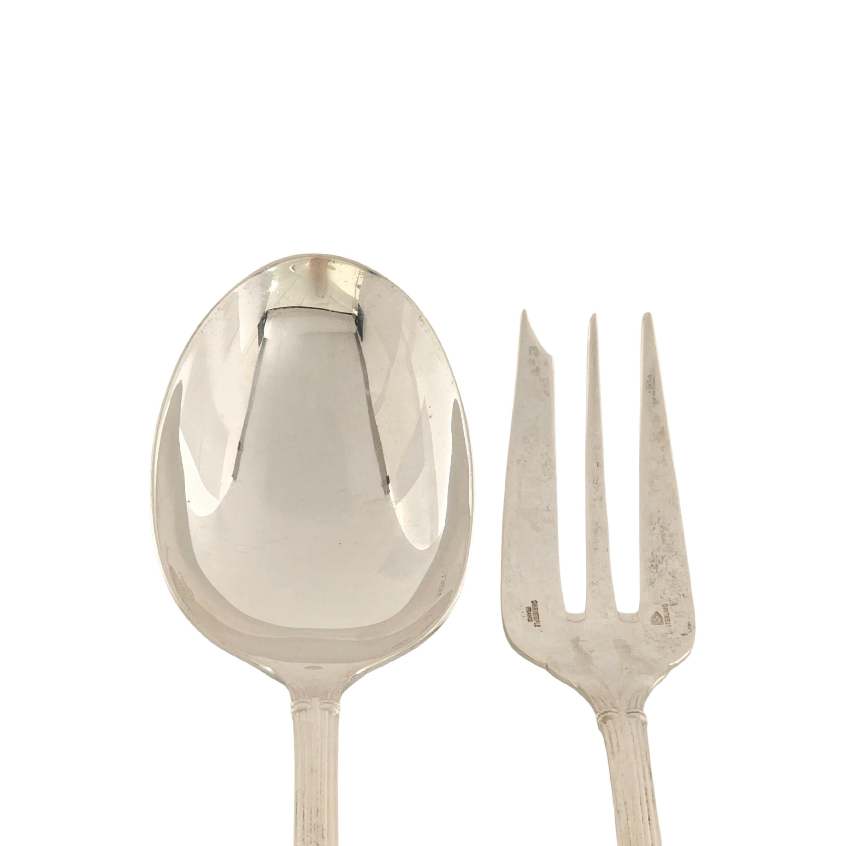 Christofle Sterling Silver Oceana Salad Serving Set Fork and Spoon 'B' For Sale 1