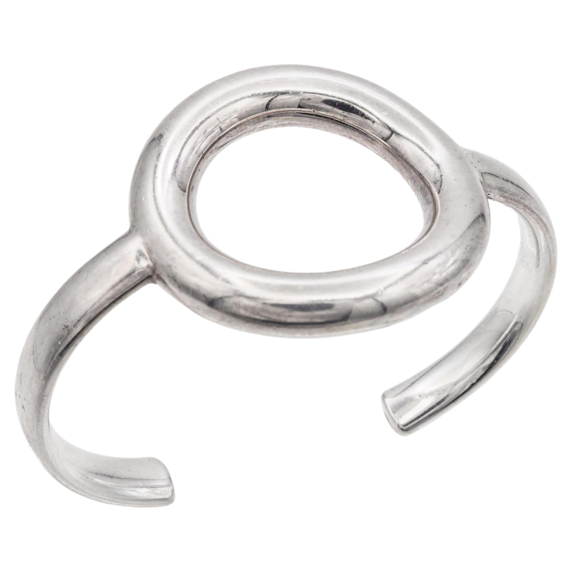 Christofle Sterling Silver Open Circle Cuff Bracelet