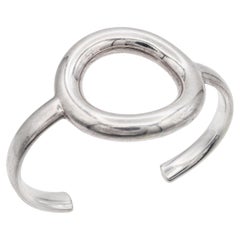 Christofle Sterling Silber offener Kreis Manschettenarmband