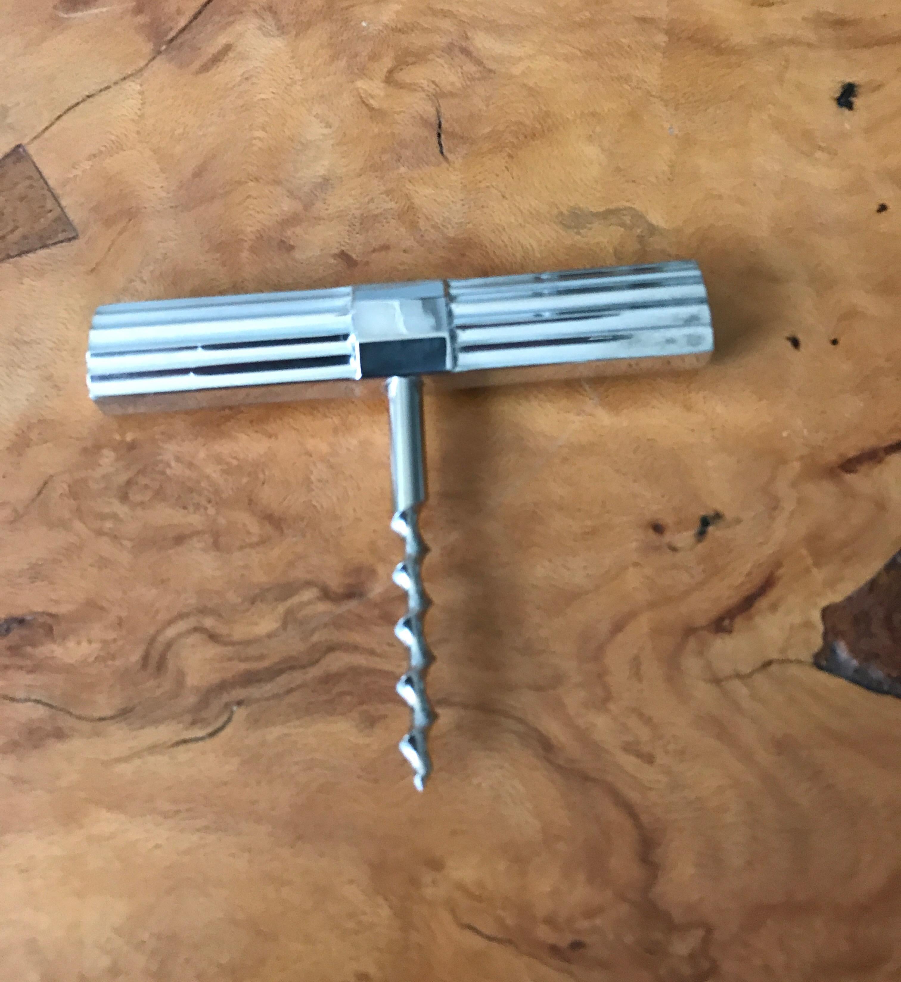 Christofle Style Art Deco Silver Corkscrew For Sale 4
