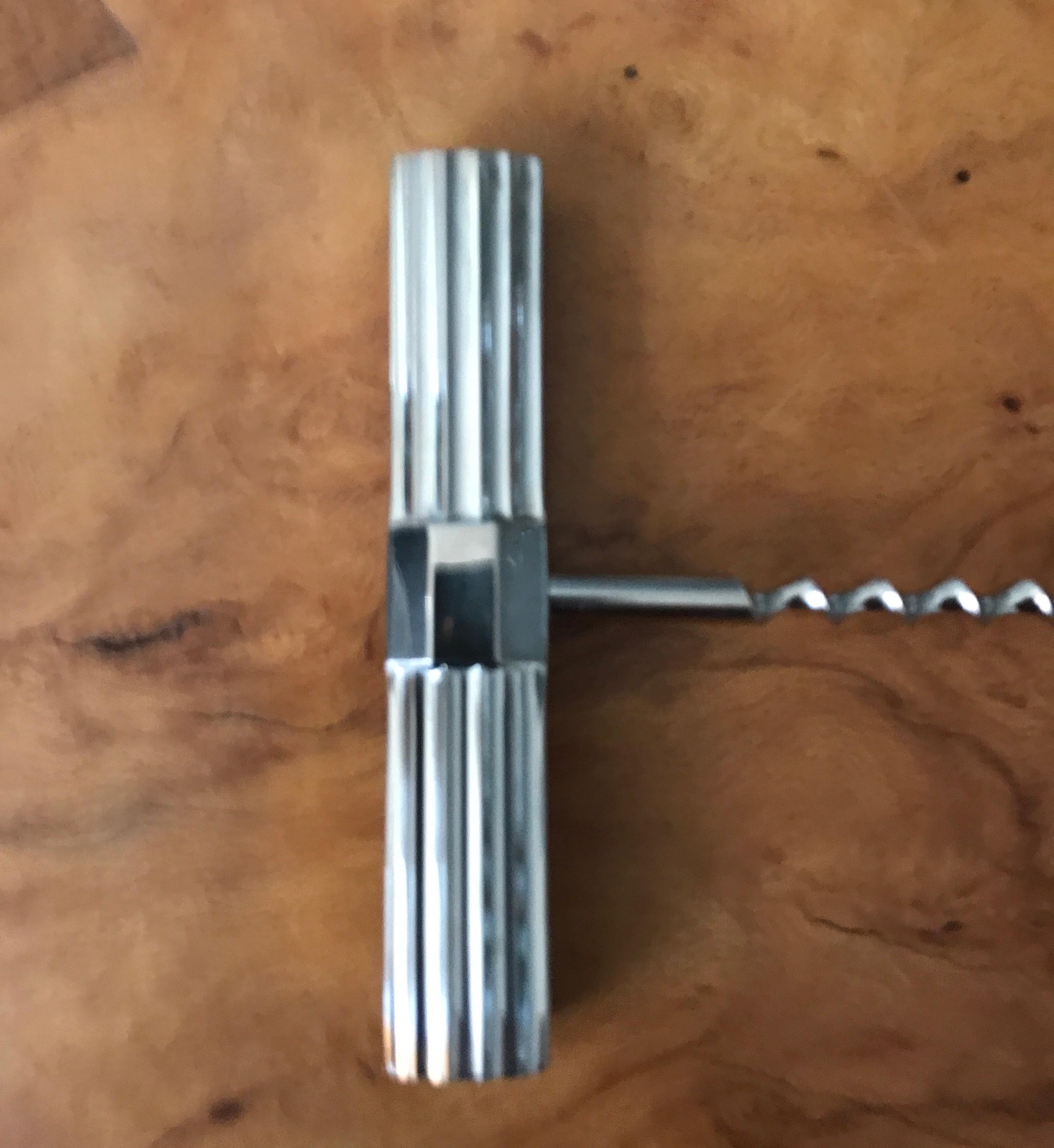 Christofle Style Art Deco Silver Corkscrew For Sale 5