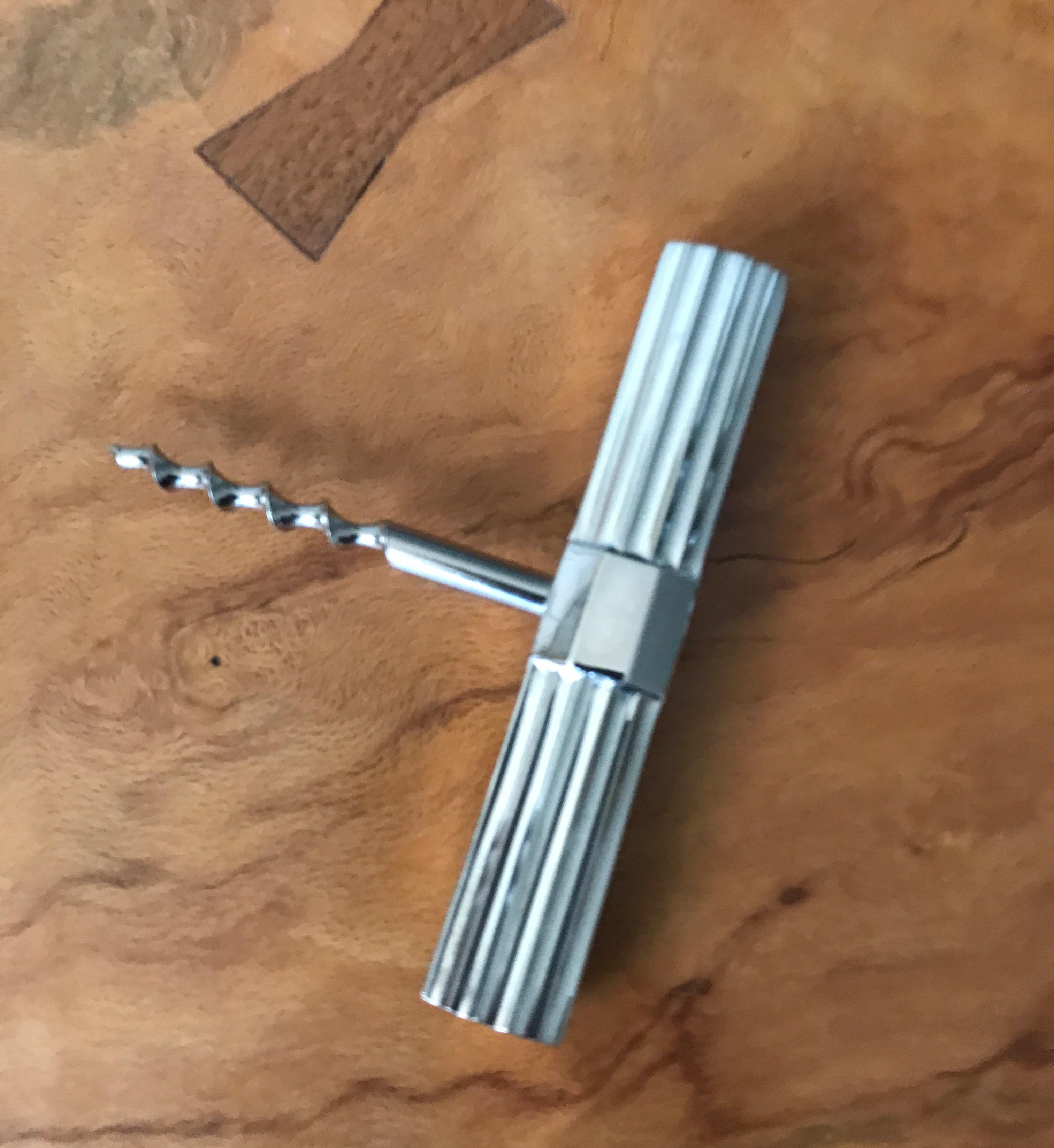 Christofle Style Art Deco Silver Corkscrew For Sale 3