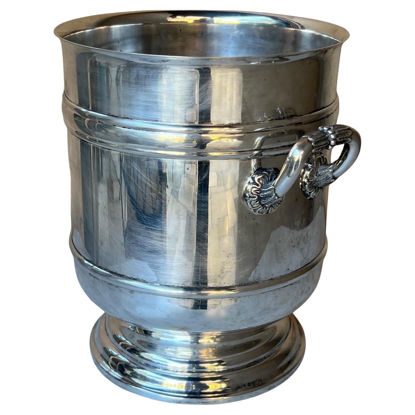 Christofle French "Sully" Silver Plated Champagne Bucket, c. 1970's For Sale