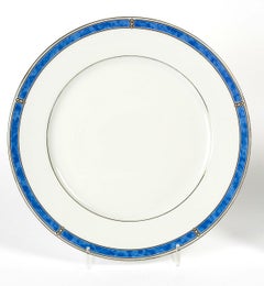 Christofle - Tableware Oceana Blue & Gold Porcelain 87 Pieces