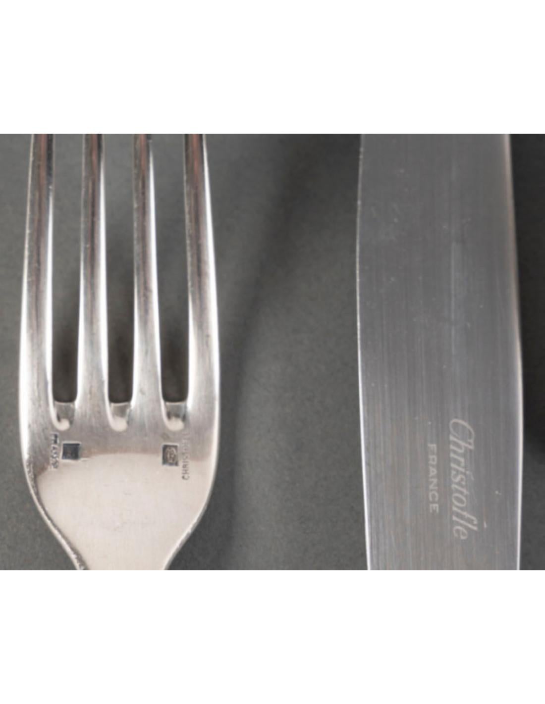 CHRISTOFLE, 'Talisman blue lacquer' 24-piece cutlery set For Sale 1