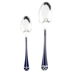 CHRISTOFLE, 'Talisman blue lacquer' 24-piece cutlery set