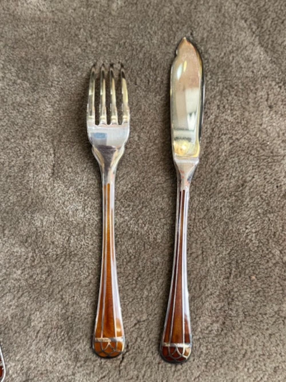 Christofle - “Talisman sienne” 6 fish cutlery sets In Excellent Condition For Sale In SAINT-OUEN-SUR-SEINE, FR