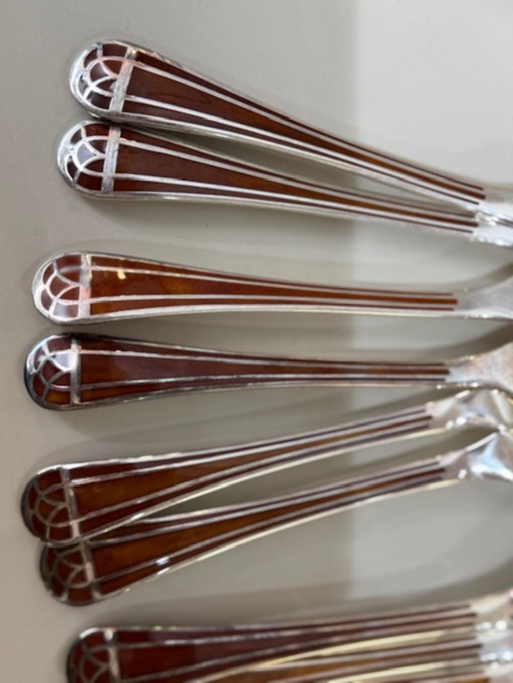 Christofle - “Talisman sienne” 6 fish cutlery sets For Sale 1