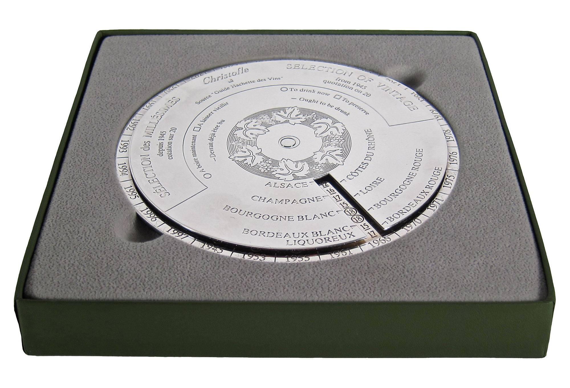 French Christofle Wine Bottle Coaster for 1945-1997 Vintages