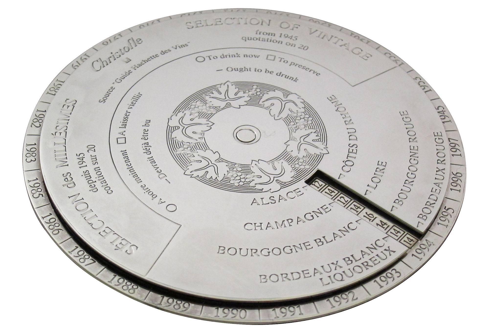20th Century Christofle Wine Bottle Coaster for 1945-1997 Vintages