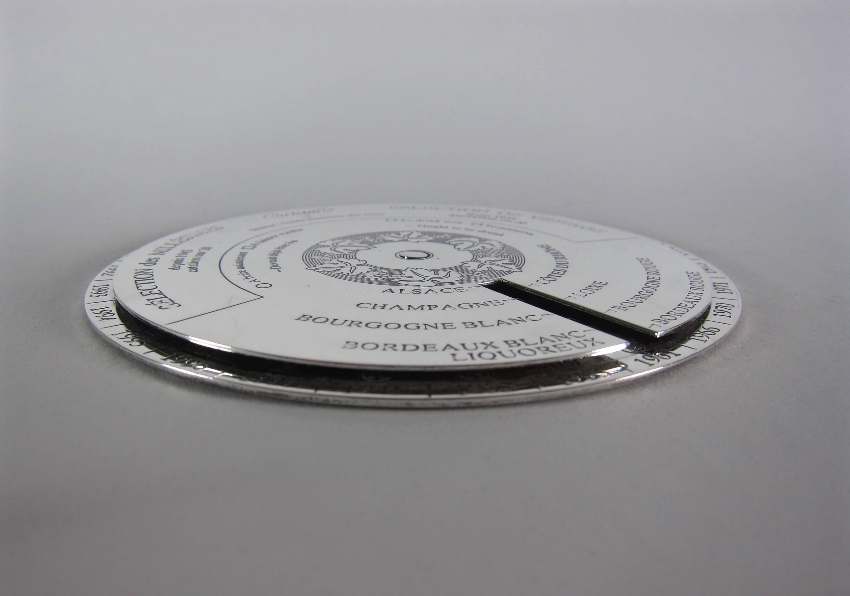 Silver Plate Christofle Wine Bottle Coaster for 1945-1997 Vintages