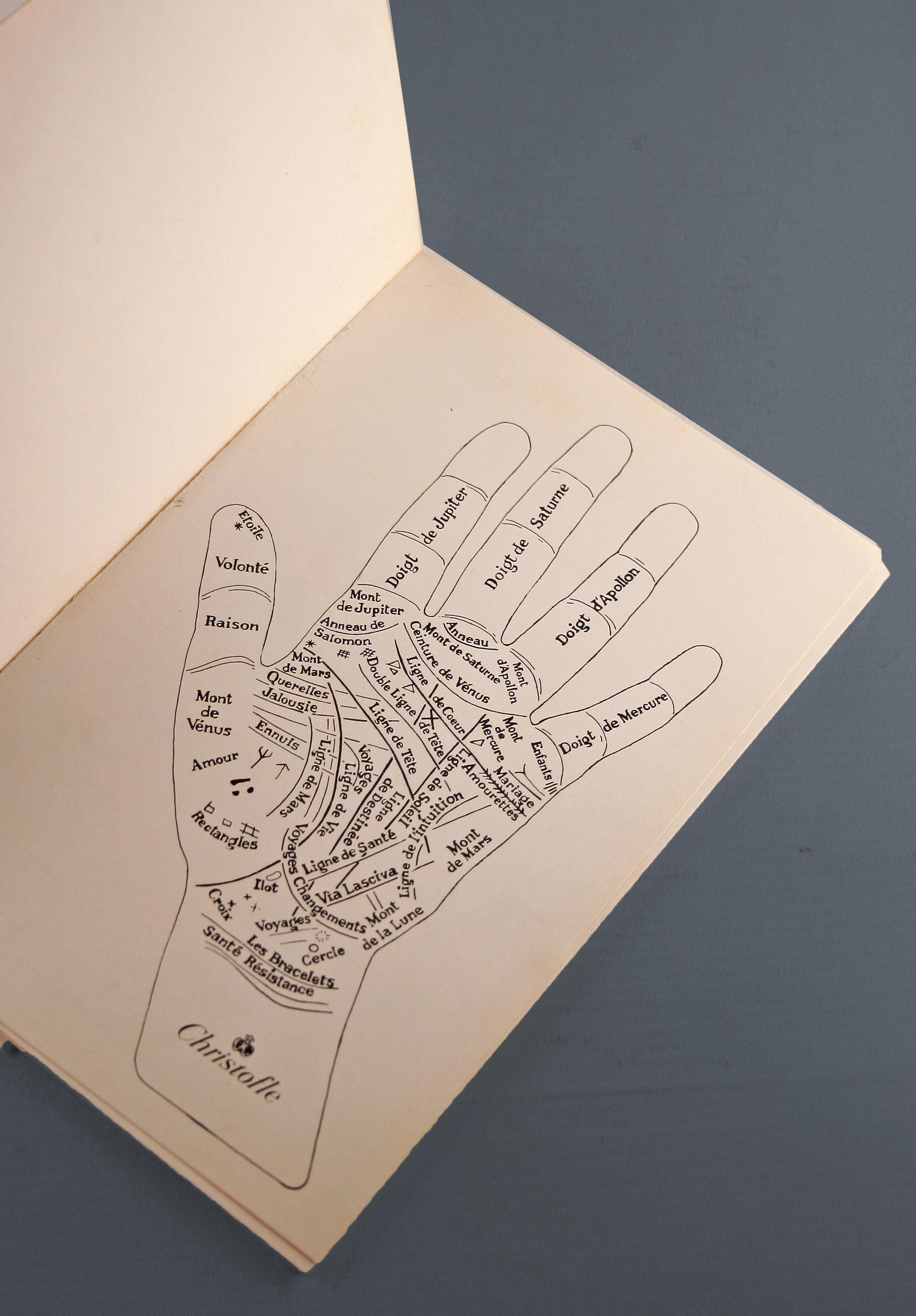 Christofle's 'Die Hand des Schicksals': Silberner Handlese-Briefbeschwerer und Booklet im Angebot 6