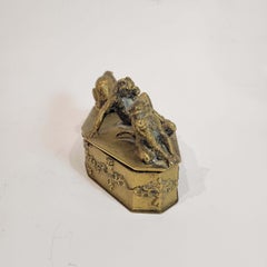 Christope Fratin 'French, 1801-1864', A Rare Bronze Box with Three Monkeys