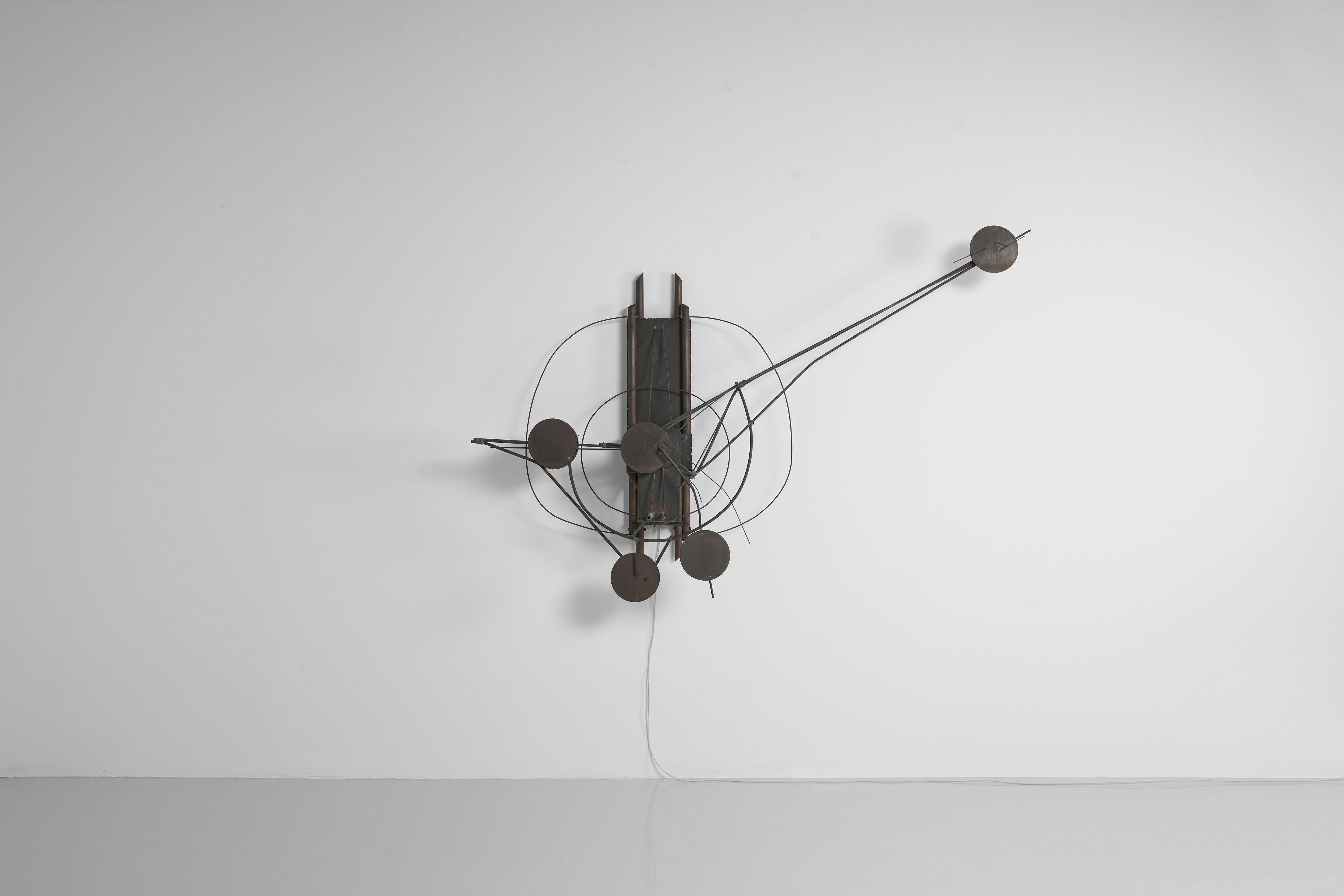 Late 20th Century Christoph Bollinger kinetic wall sculpture Germany 1974 For Sale