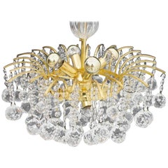 PALWA Christoph Palme Chandelier Gilded Brass and Crystal Glass