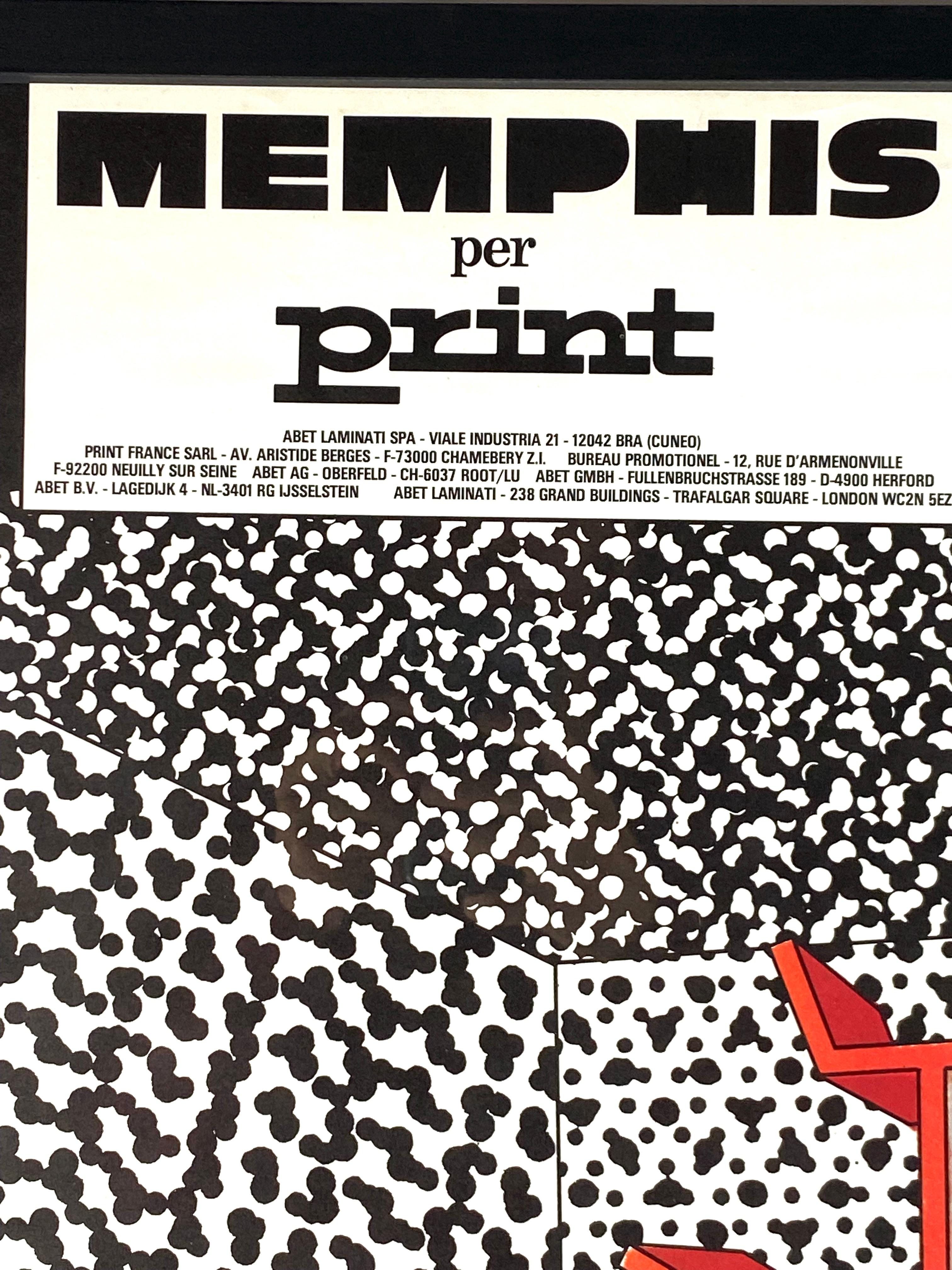 Christoph Radl, Memphis Per Print, Framed, Abet Laminati, Italy, 1983 In Good Condition In Firenze, IT