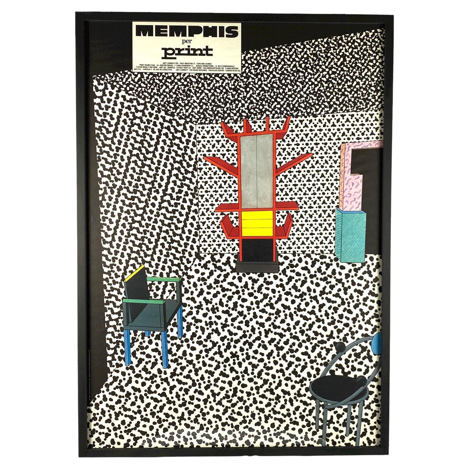 Christoph Radl, Memphis Per Print, Framed, Abet Laminati, Italy, 1983 For  Sale at 1stDibs
