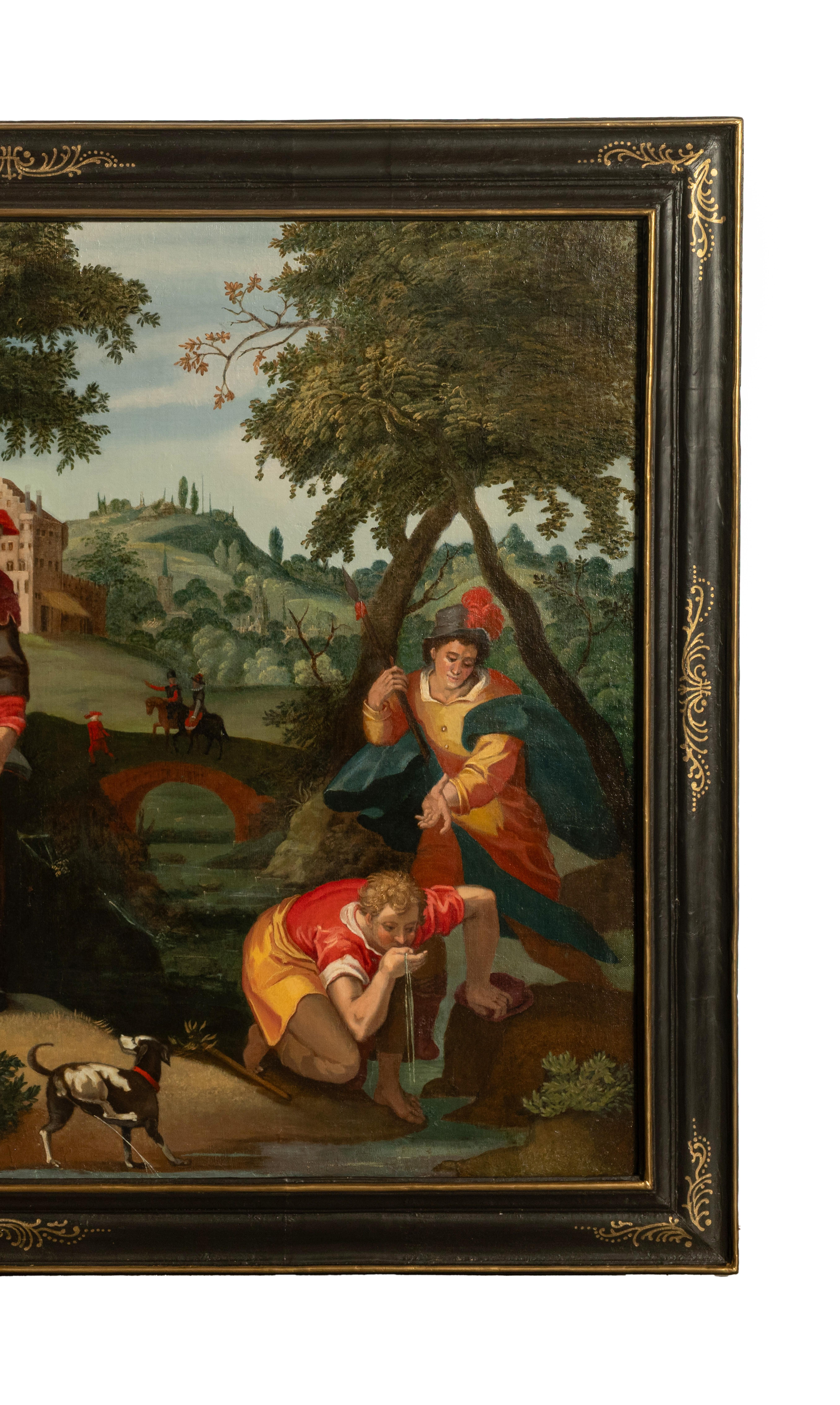 Pintura al óleo alegórica del Renacimiento alemán del siglo XVI Salud sexual Sífilis - Figurative Painting Negro de Christoph Schwarz