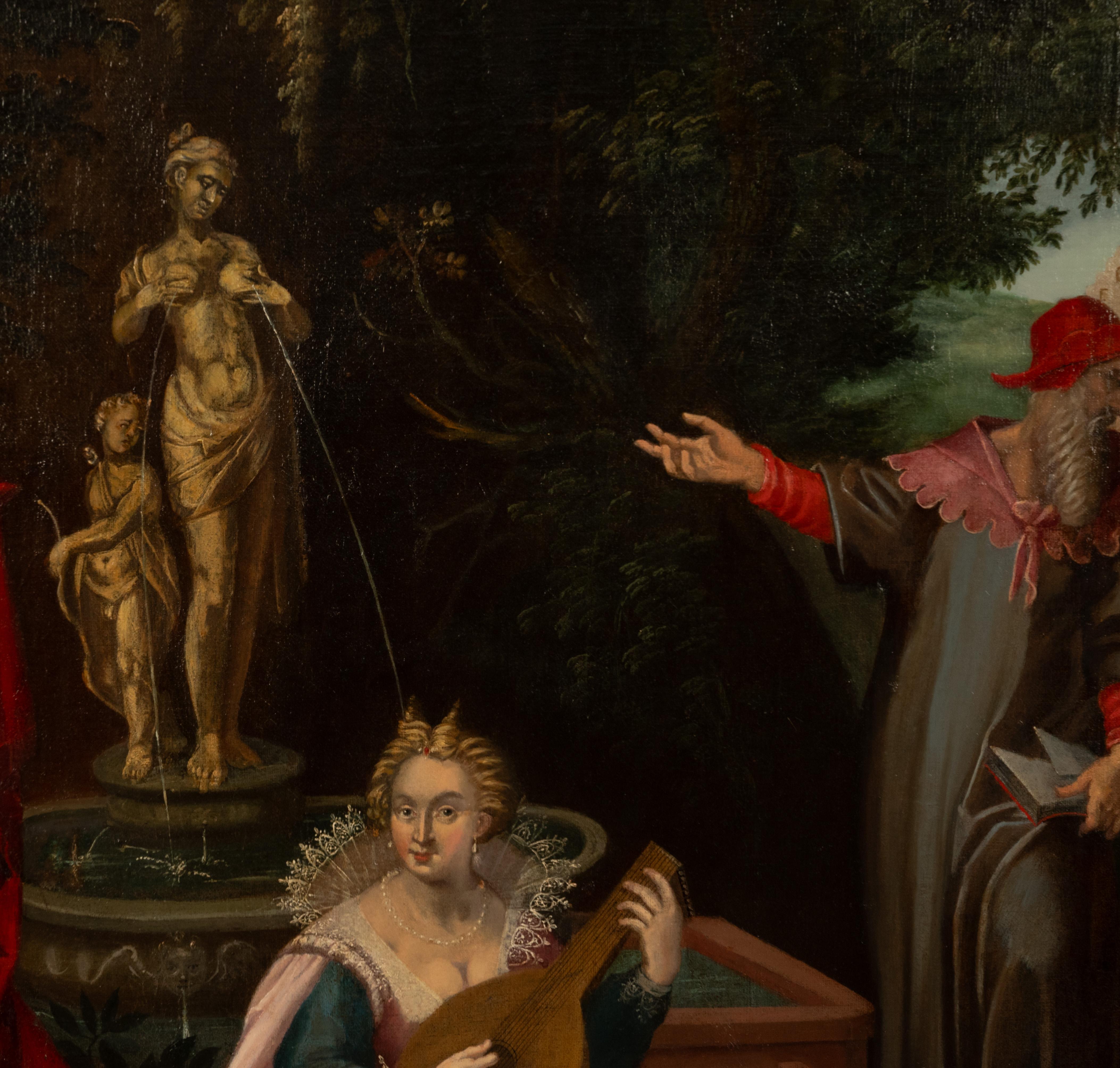 Pintura al óleo alegórica del Renacimiento alemán del siglo XVI Salud sexual Sífilis en venta 3