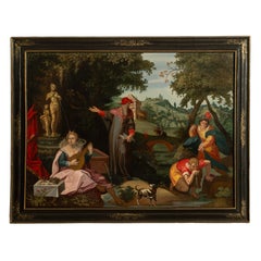 16th Century German Renaissance Allegorical Oil Painting Sexual Health Syphilis