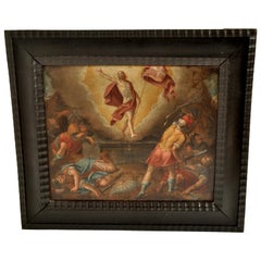 Antique 16th Century Northern Renaissance Old Master Oil Panel Religious Scene