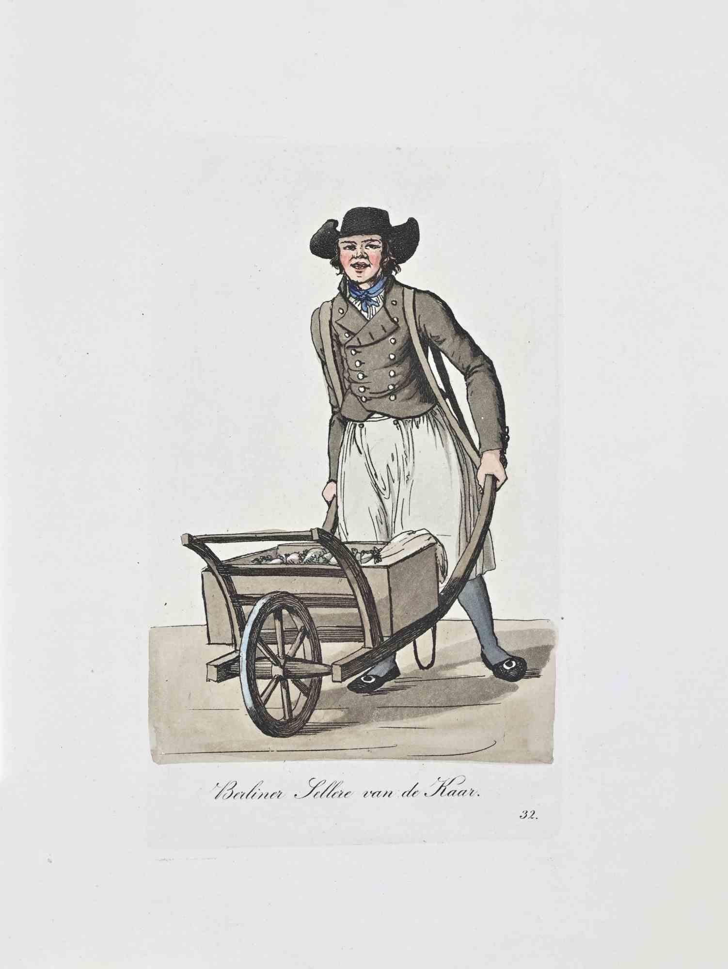 Gravure coloriée à la main réalisée par Christoph Suhr en 1808.

Belogs to the Series "Der Ausruf in Hamburg vorgestellt in ein hundert und zwanzig colorirten Blättern".

Belle gravure avec coloriage contemporain de la première édition du plus