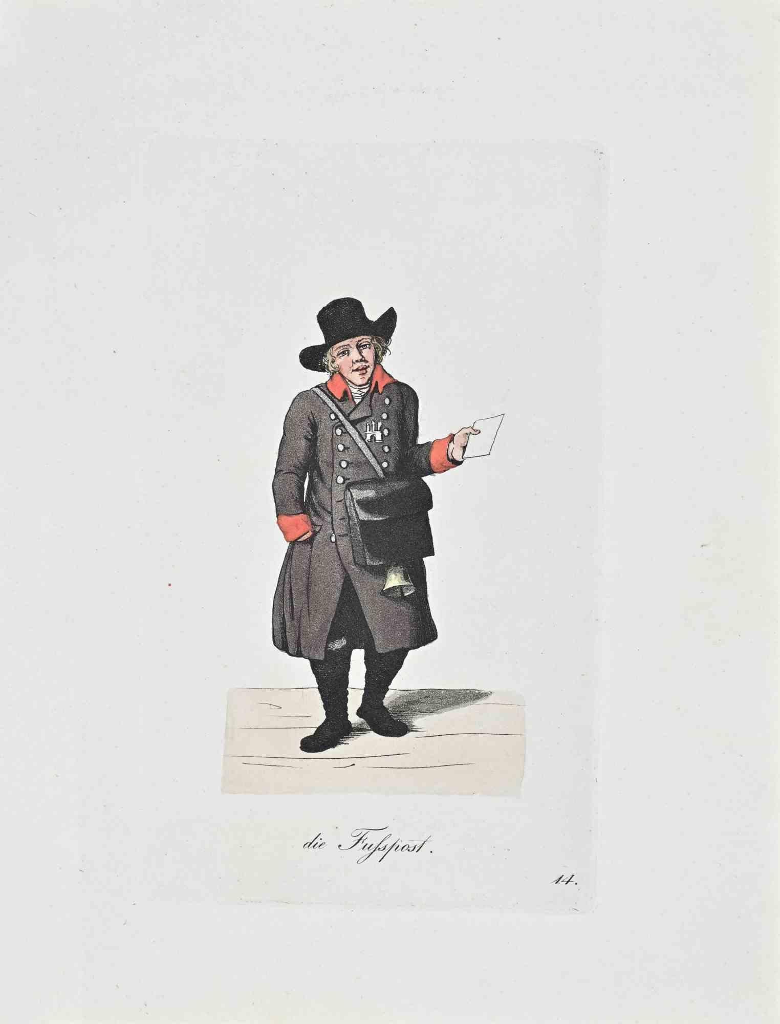 Etching hand colored realized by Christoph Suhr in 1808.

Belogs to the Series "Der Ausruf in Hamburg vorgestellt in ein hundert und zwanzig colorirten Blättern".

Beautiful engraving with contemporary colouring from the first edition of the most