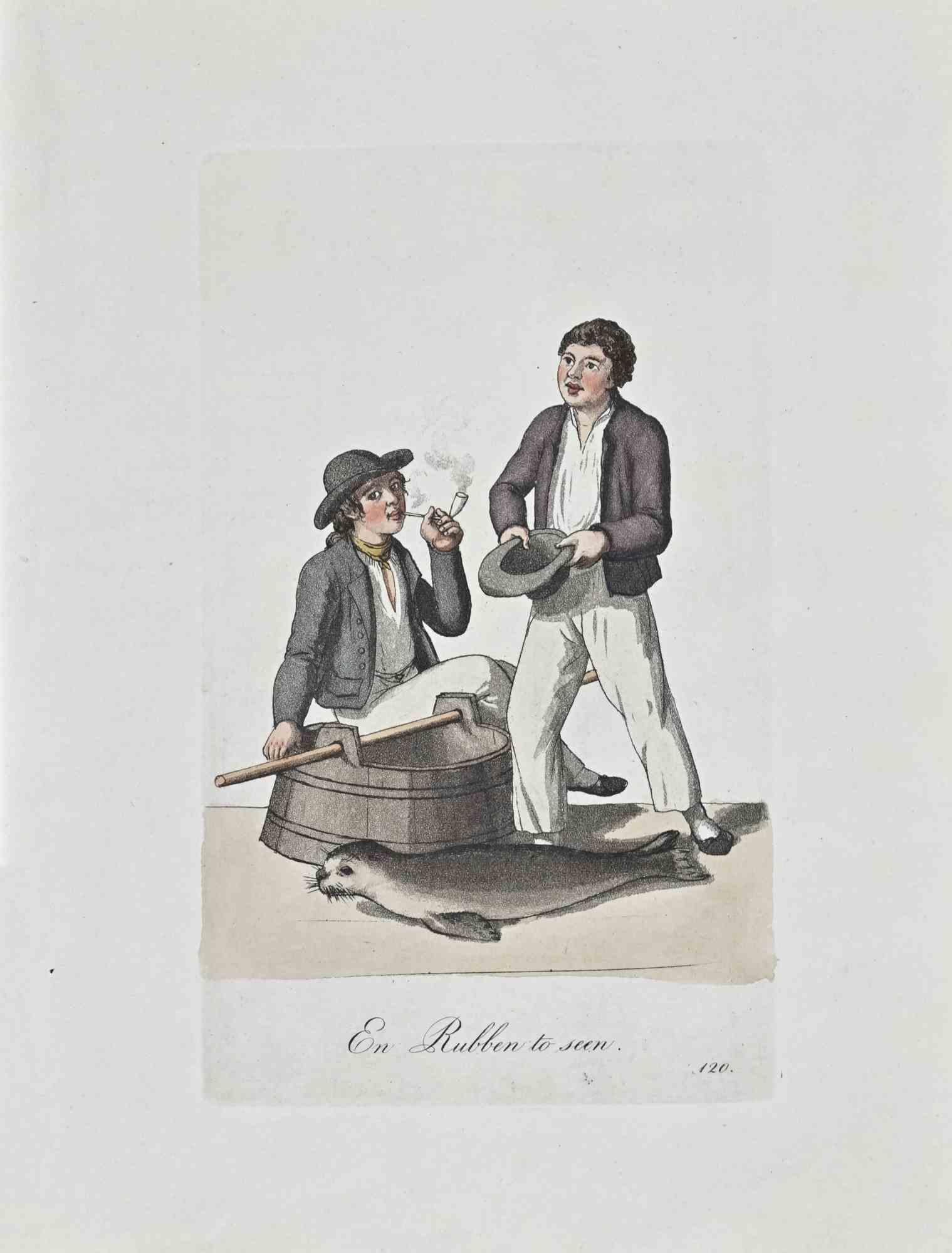 Figurative Print di Christoph Suhr - En Rubben to seen - Acquaforte di Christophe Suhr - 1808