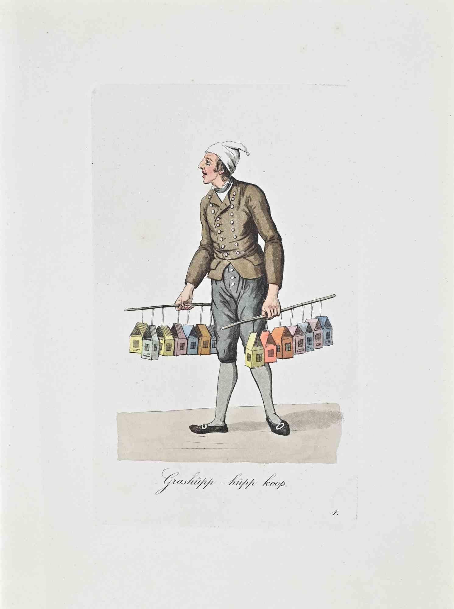 Figurative Print di Christoph Suhr - Grashupp- hupp koop - Acquaforte di Christophe Suhr - 1808