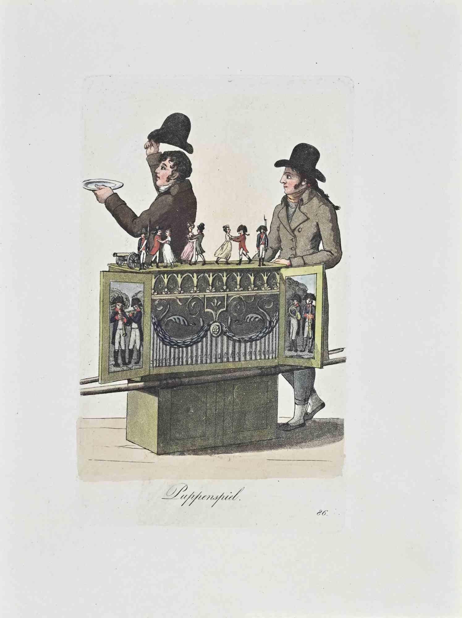 Gravure Puppenspiel de Christoph Suhr - 1808