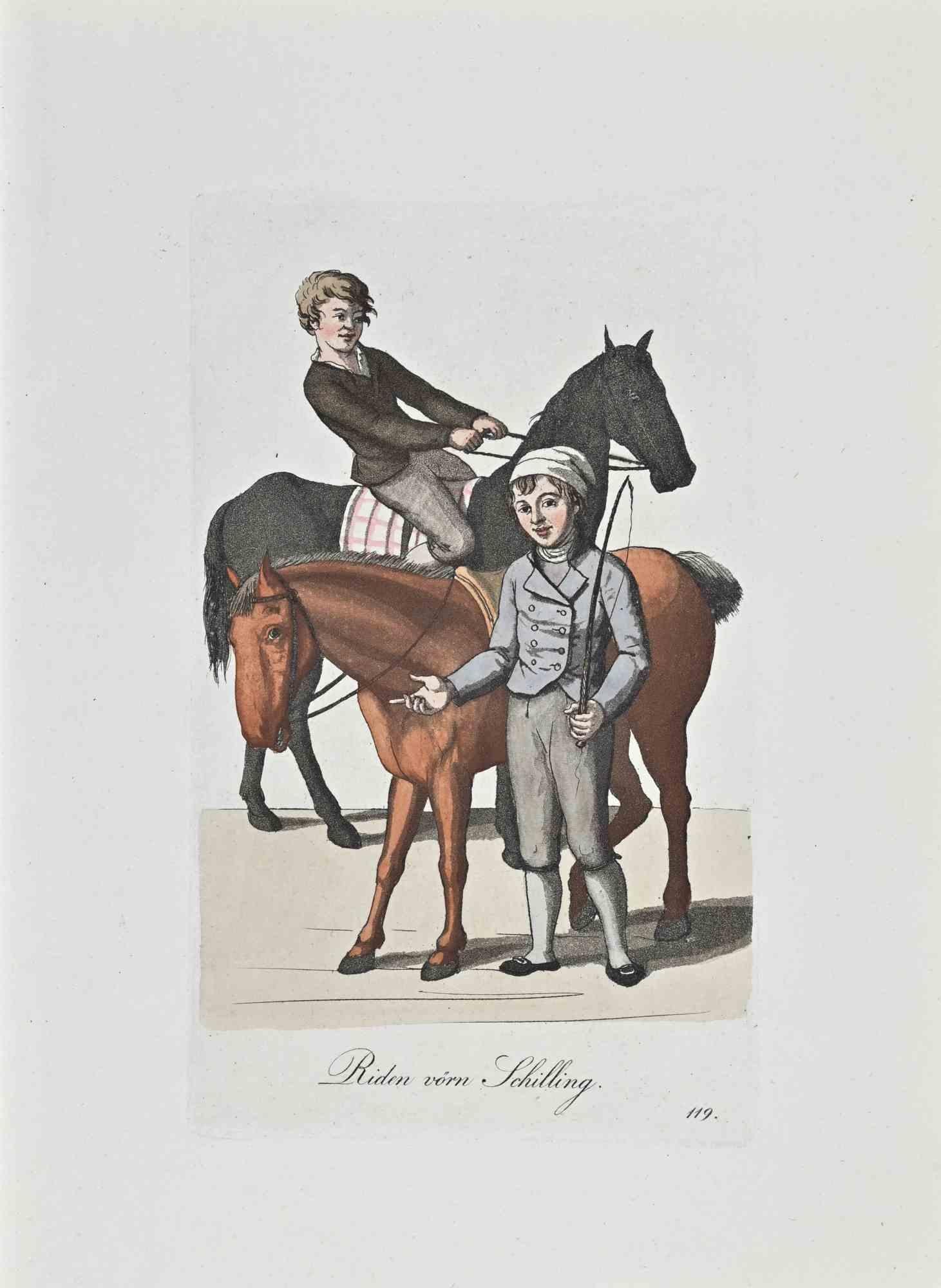 Riden vörn Schilling - Acquaforte di Christophe Suhr - 1808