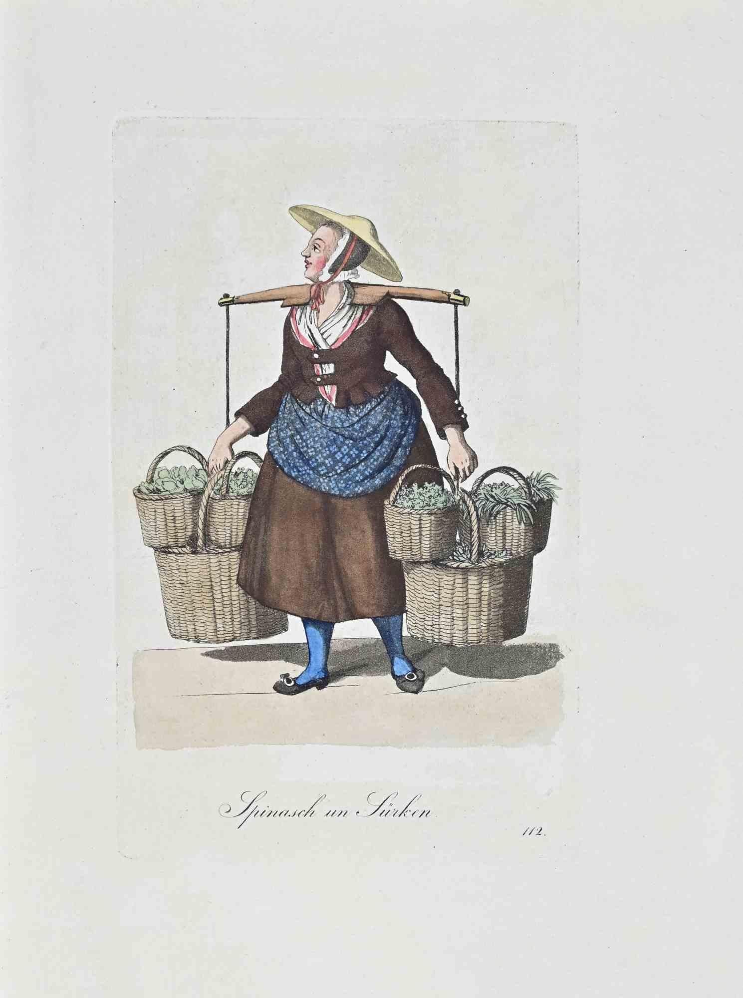 Spinasch un Sürken - Acquaforte di Christophe Suhr - 1808