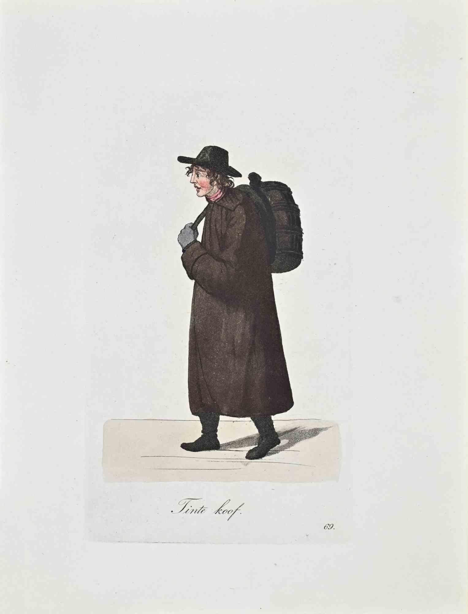Etching hand colored realized by Christoph Suhr in 1808.

Belogs to the Series "Der Ausruf in Hamburg vorgestellt in ein hundert und zwanzig colorirten Blättern".

Beautiful engraving with contemporary colouring from the first edition of the most
