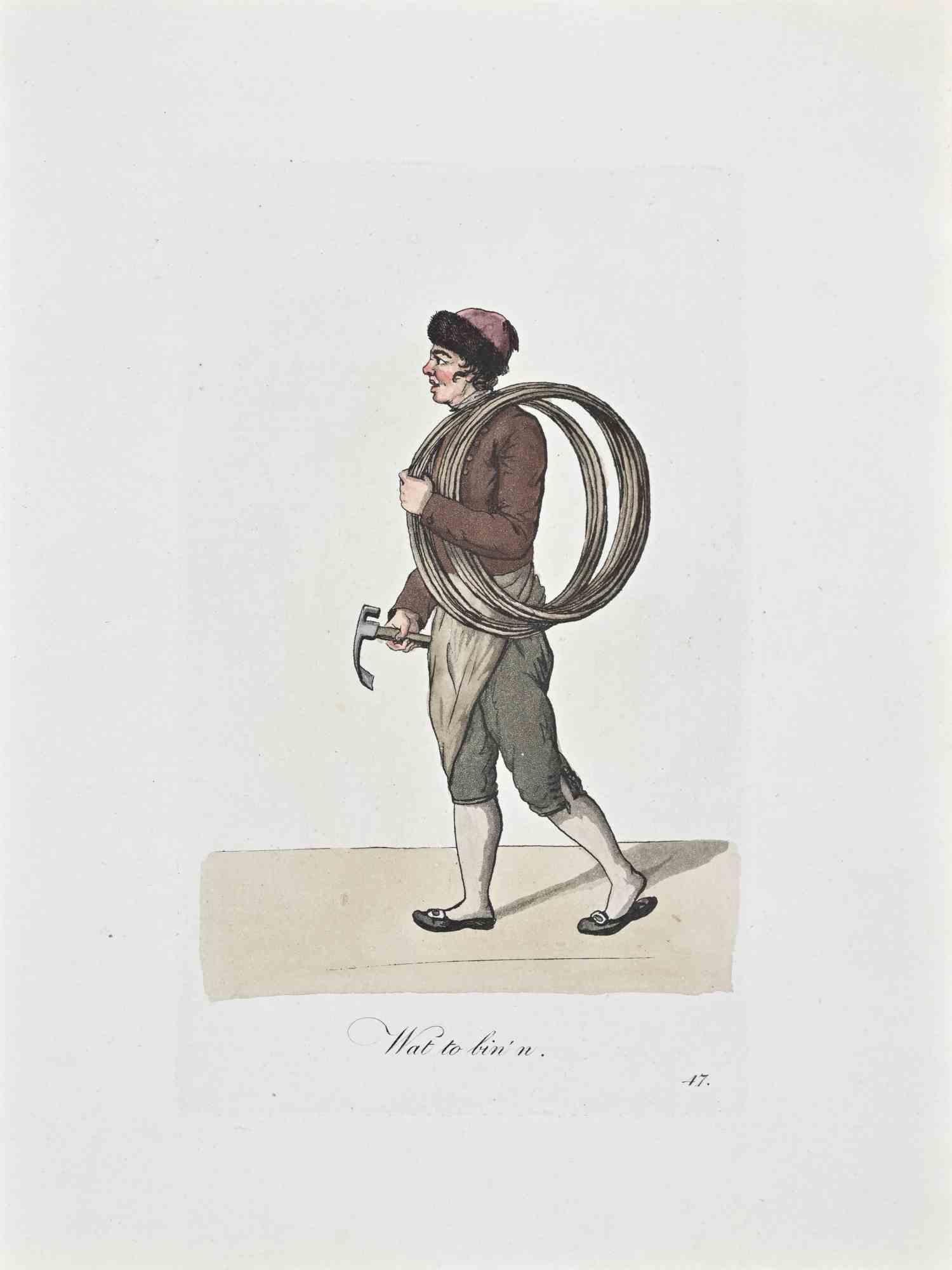 Figurative Print di Christoph Suhr - Wat to bin'n- Acquaforte di Christophe Suhr - 1808