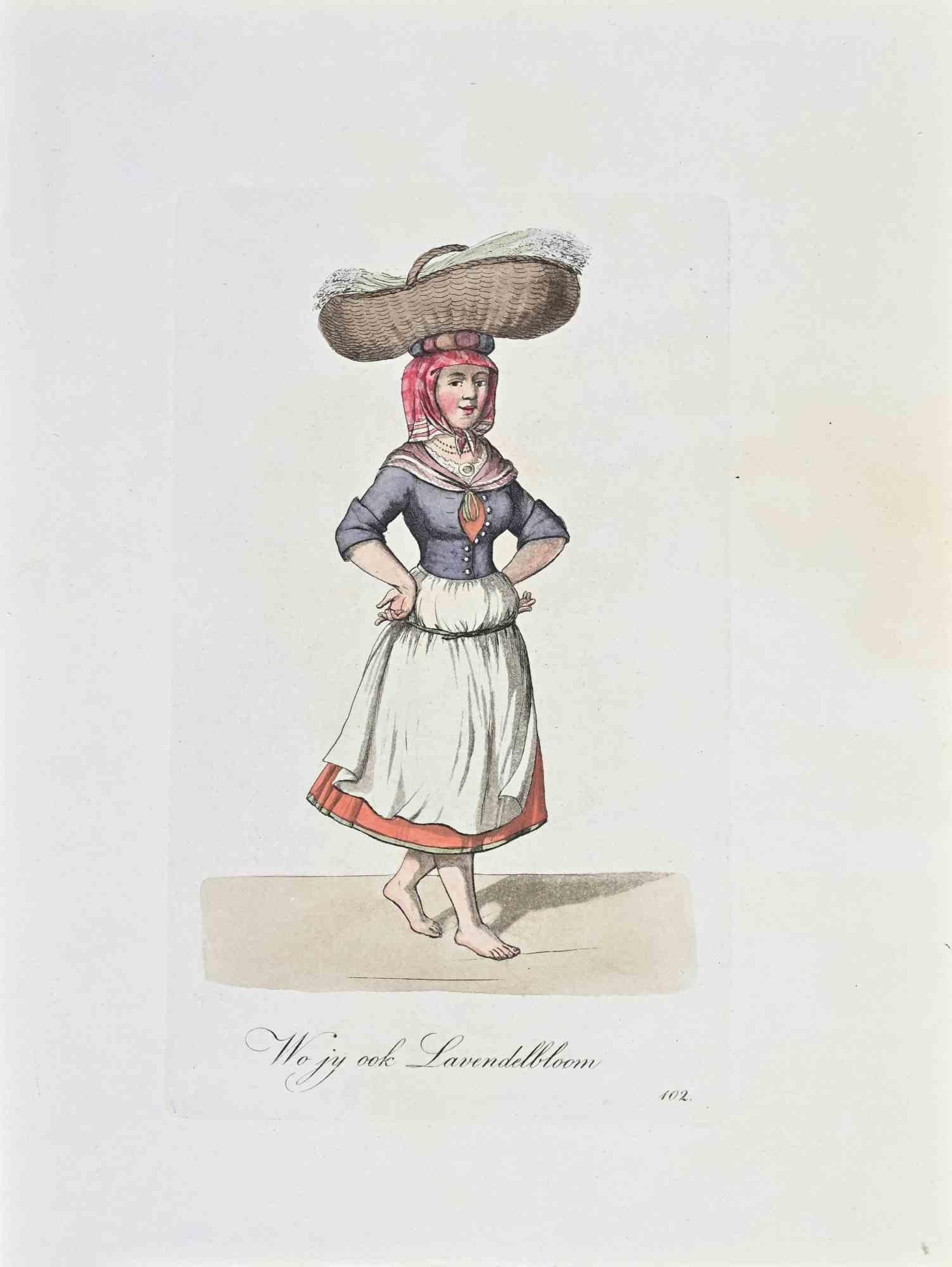 Figurative Print di Christoph Suhr - Woiy ook Lavendelbloom - Acquaforte di Christophe Suhr - 1808