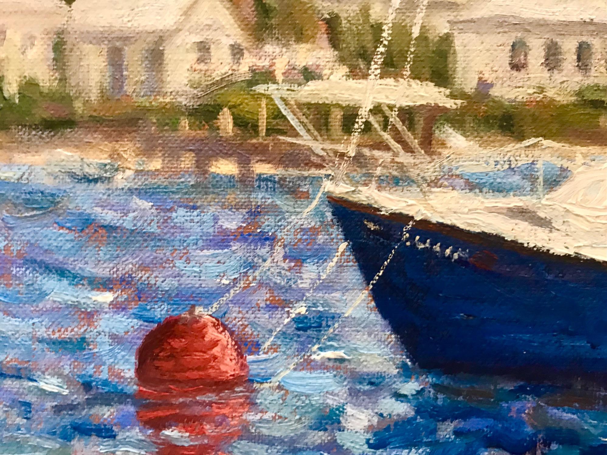 Artist: Christophe Cardot, French
Title: The Red Buoy
Medium:  Oil on Canvas
Size: Unframed: 15.5