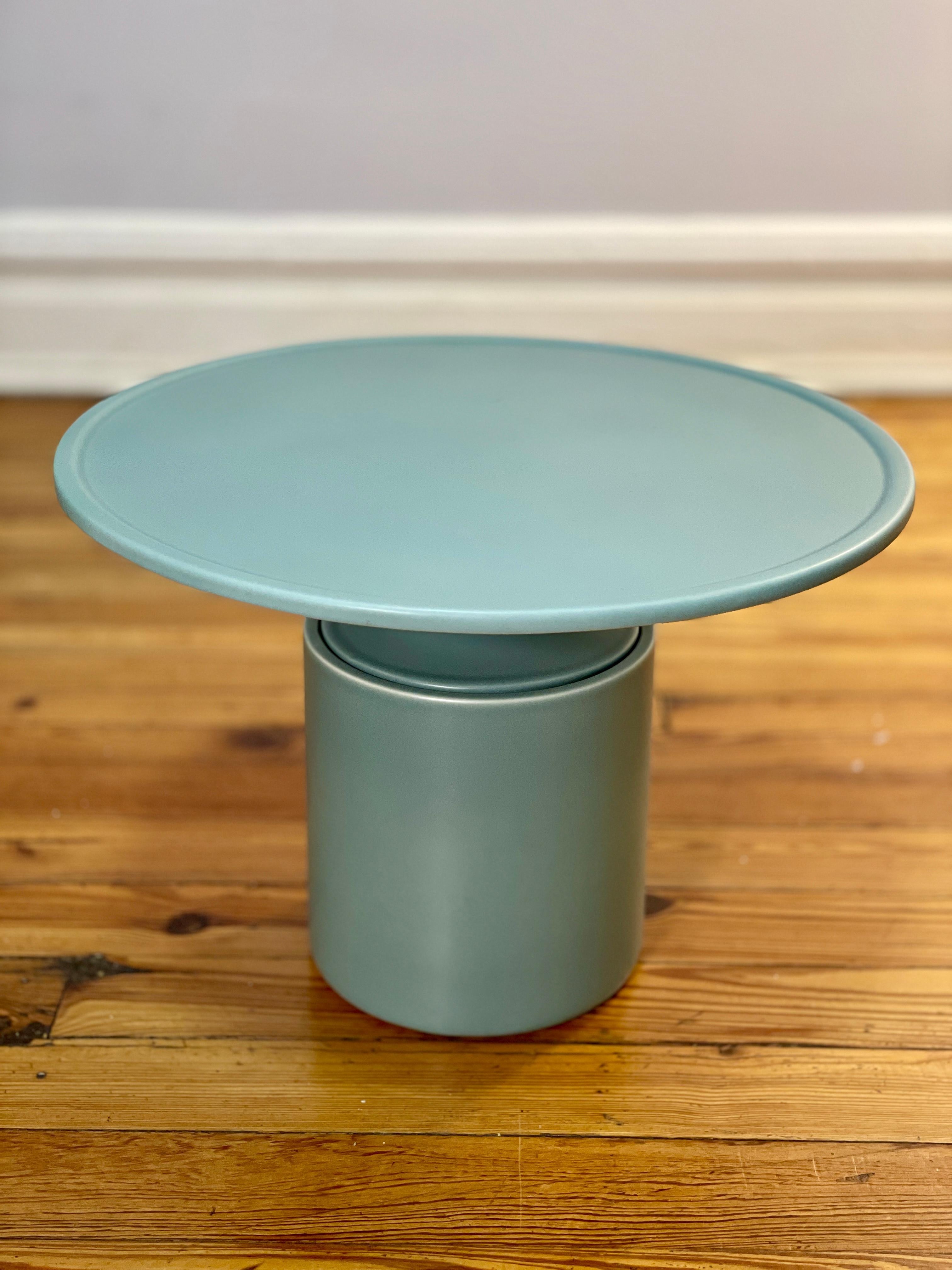 Modern Christophe Delcourt Blue Side Table  For Sale