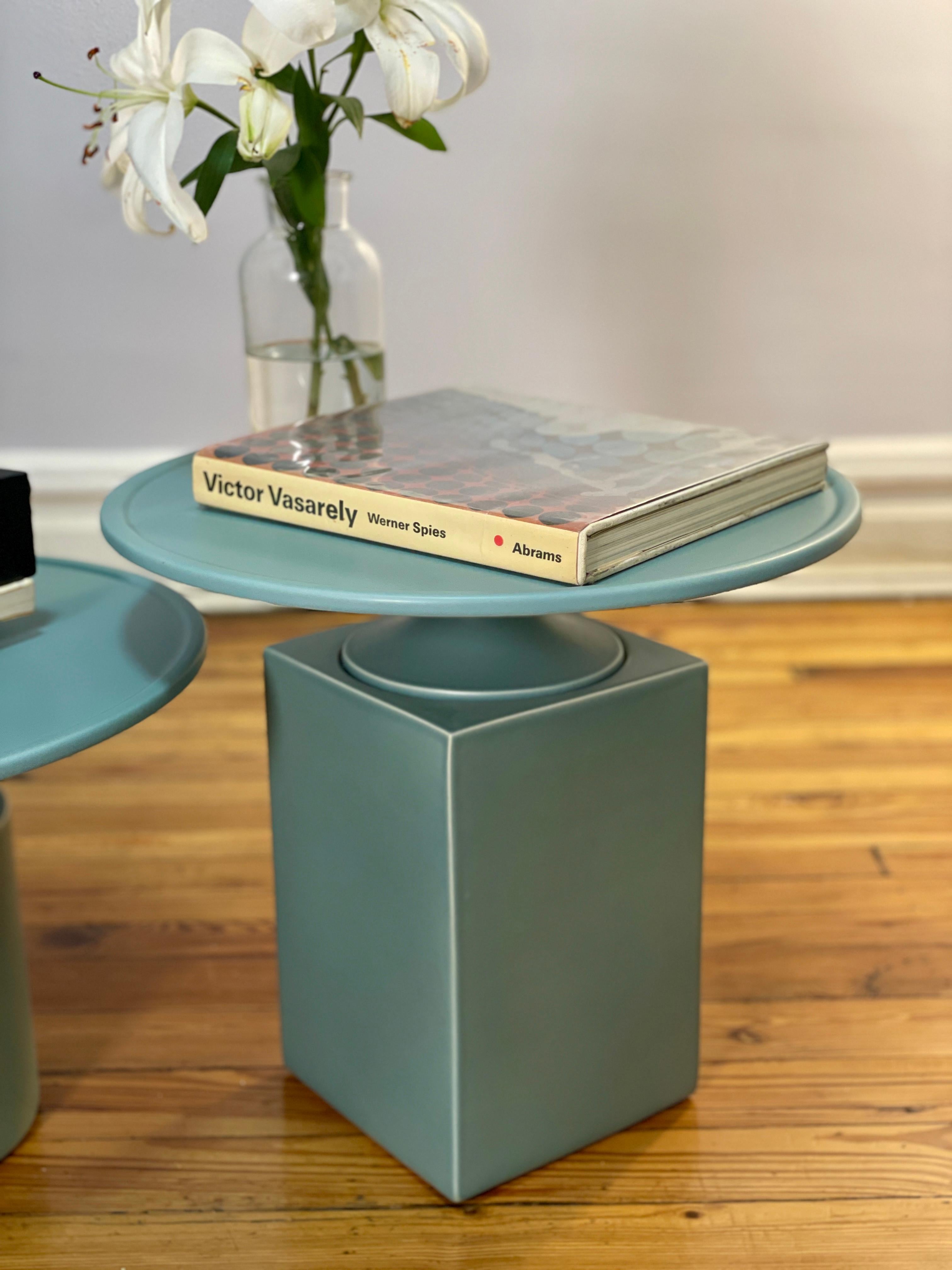 French Christophe Delcourt OUK Blue Side Table 