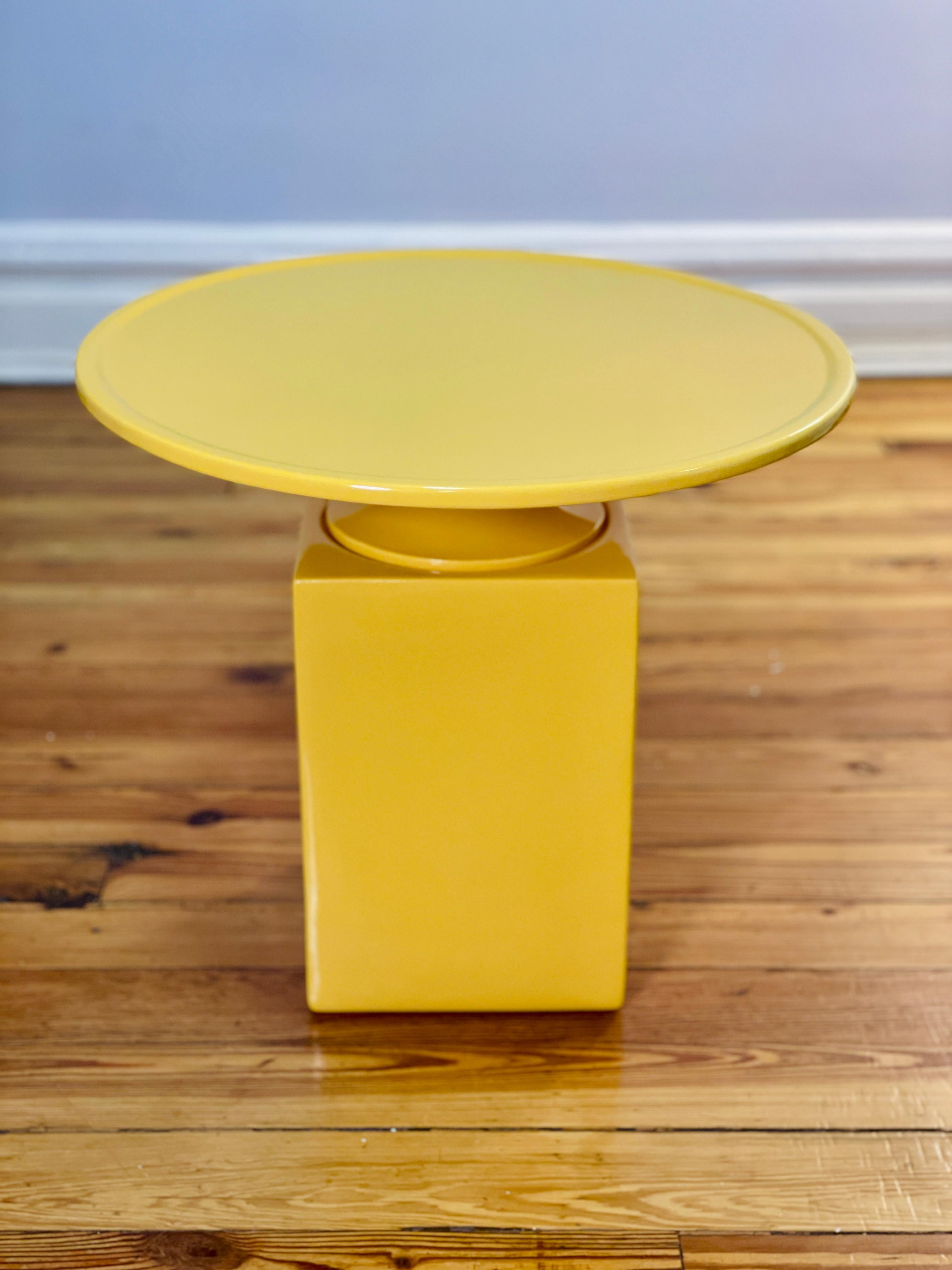 Modern Christophe Delcourt OUK Yellow Side Table  For Sale