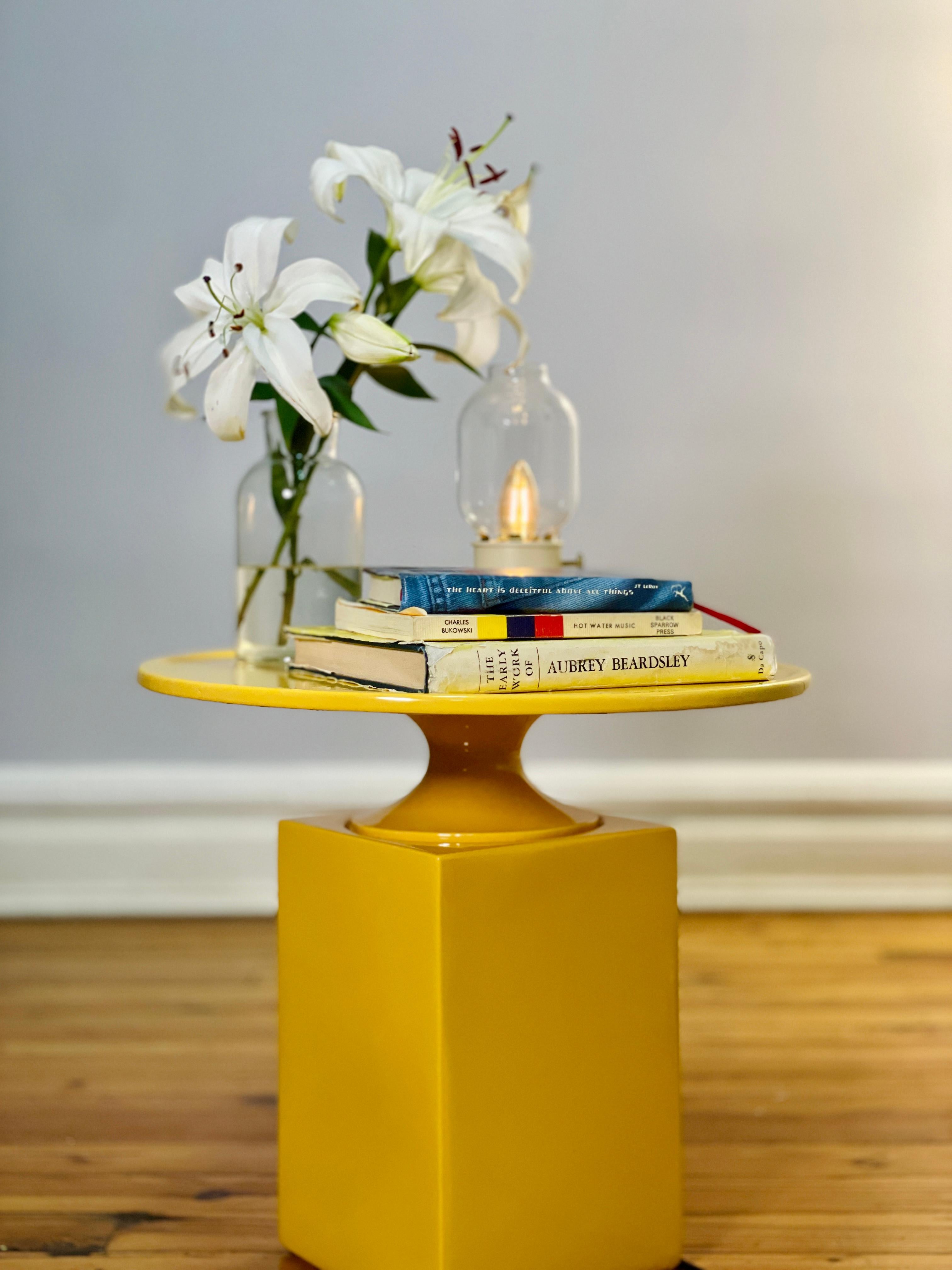 Contemporary Christophe Delcourt OUK Yellow Side Table  For Sale