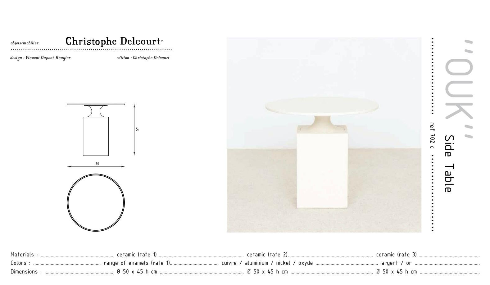 Céramique Table d'appoint jaune OUK Christophe Delcourt  en vente
