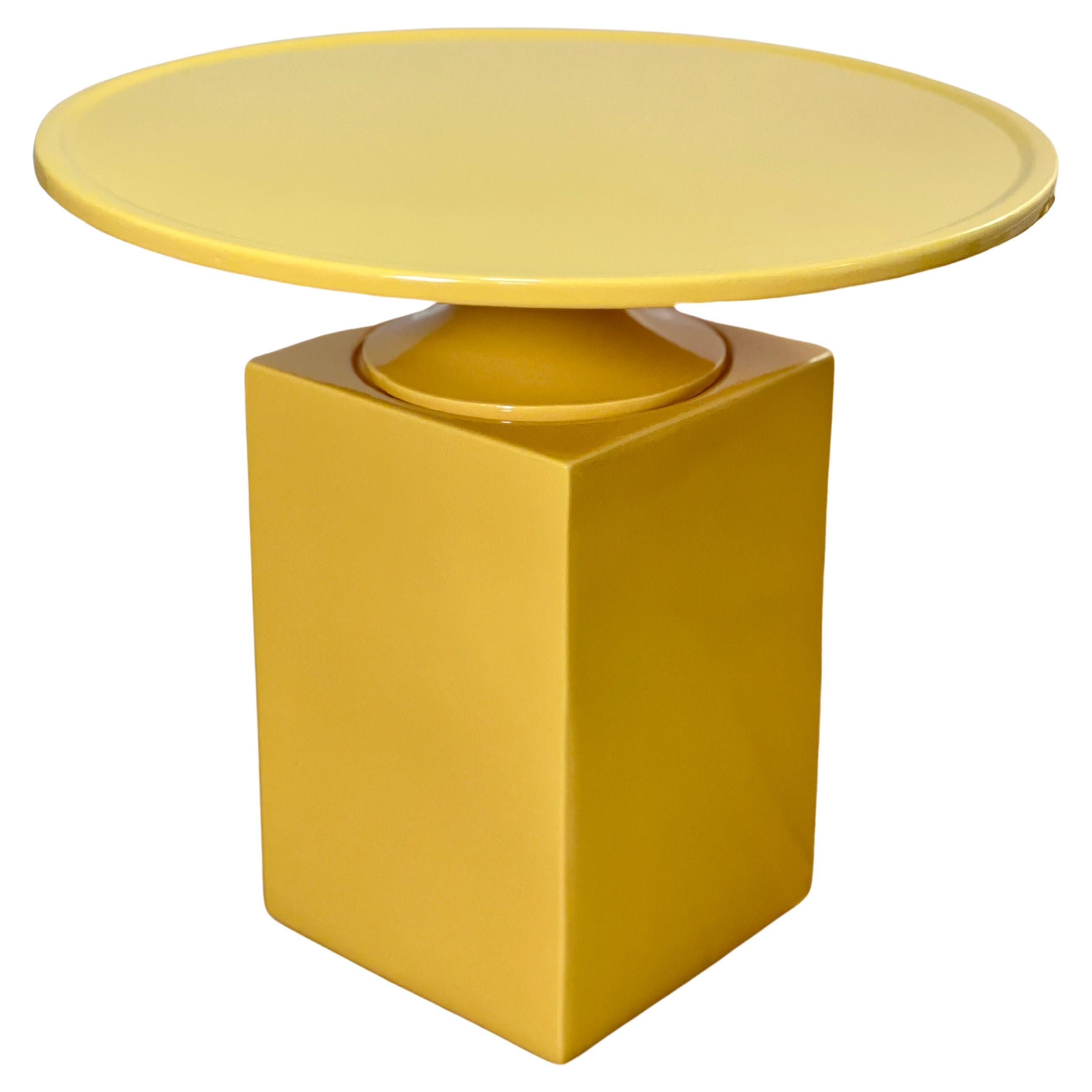 Christophe Delcourt OUK Yellow Side Table  For Sale
