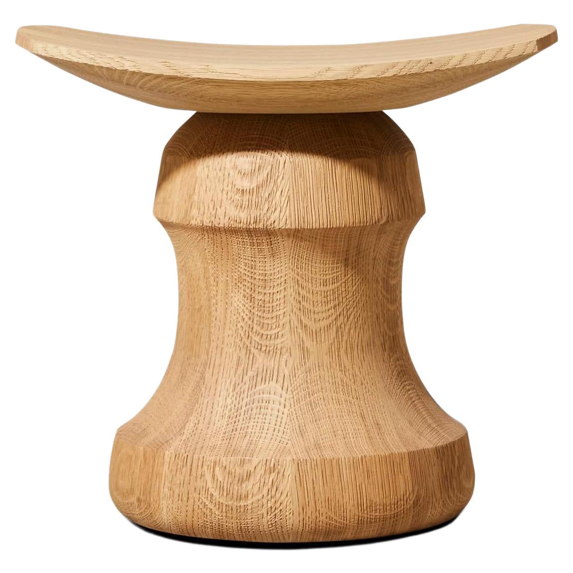 Christophe Delcourt Roi Stool in Solid Brushed Oak by Collection Particuliere